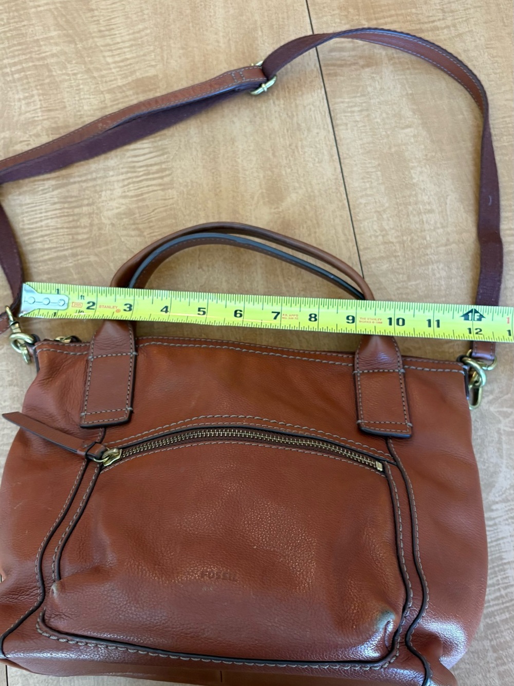 Fossil Brown Leather Crossbody Tote - Classic Women's Bag - Picture 11 of 11